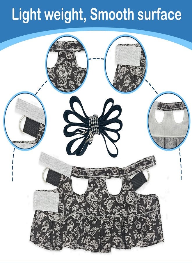 hokable Guinea Pig Harness Skirt Clothes and Leash, Adjustable Hamster Ferret Harness and Leash Set, No Pull Walking Vest for Ferrets, Chinchillas and Similar Small Animals (Black S - Image 5